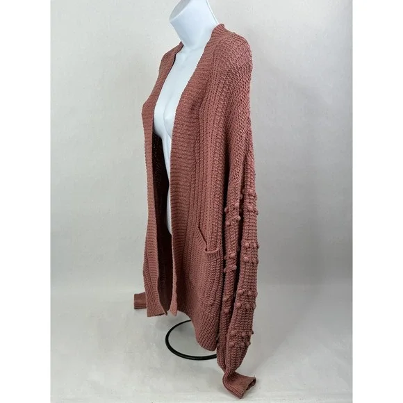 Madewell Cardigan Sweater Womens XS Pink Open Front Knit Pockets - Picture 2 of 11
